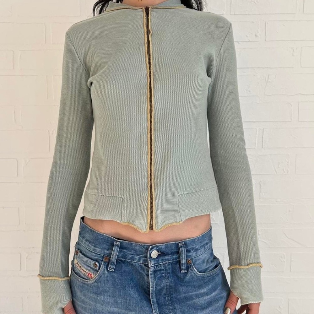 Diesel jacket vtg zip up sweatshirt in blue green